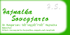 hajnalka sovegjarto business card
